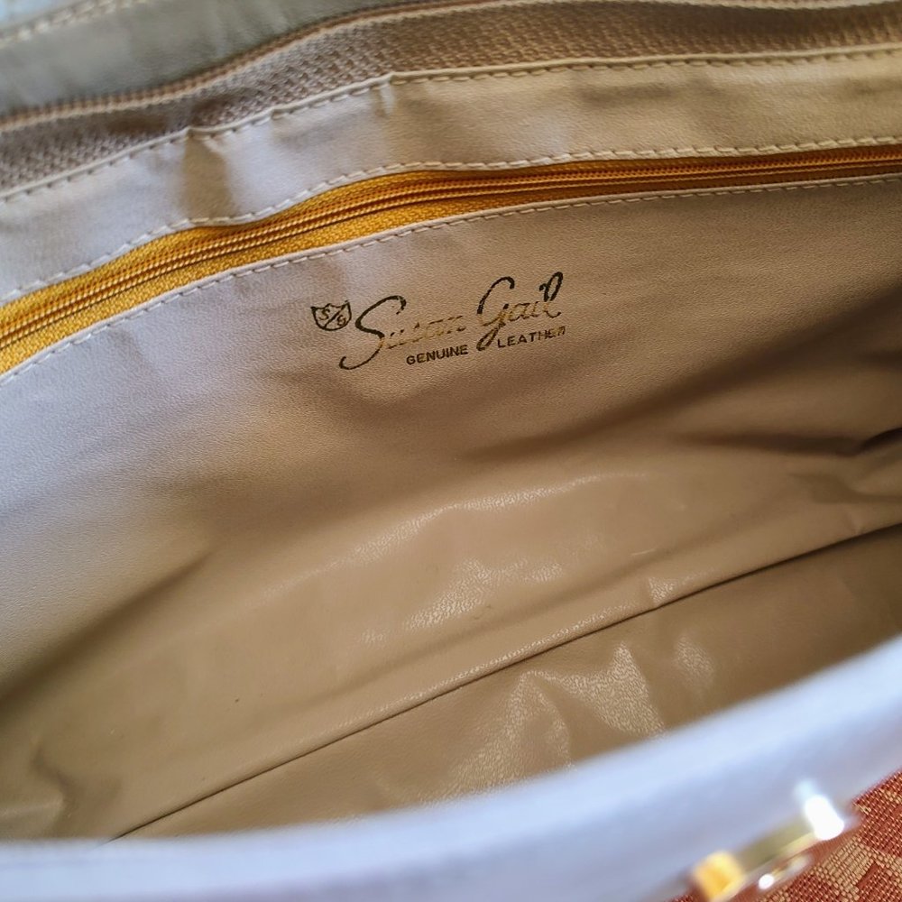 Vintage Susan Gail grey leather clutch with strap options. Excellent condition. - Picture 13 of 14
